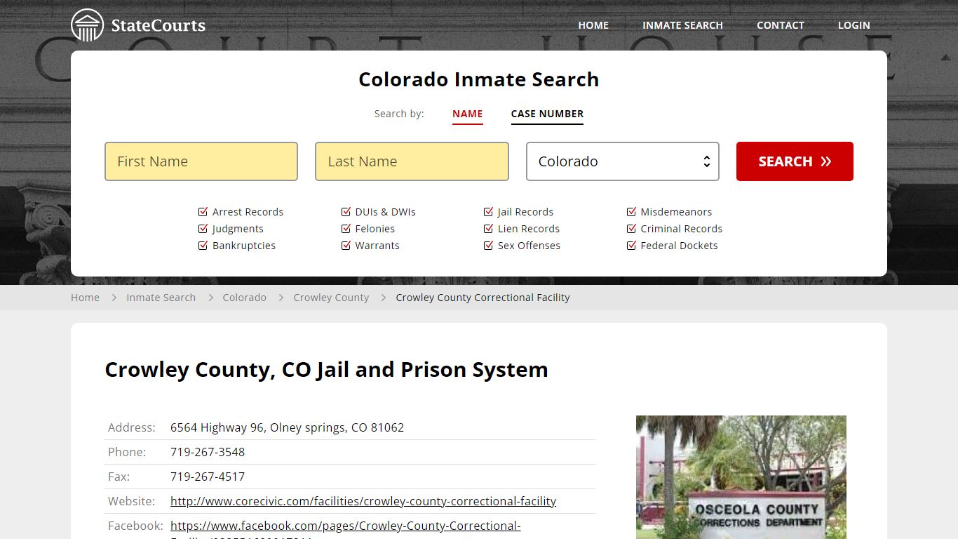 Crowley County Correctional Facility Inmate Records Search, Colorado ...